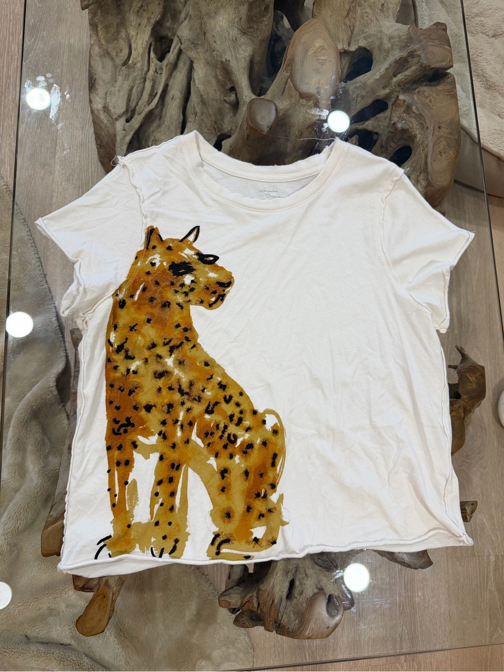 Anthro LouLou Avenue Cheetah Graphic Tee